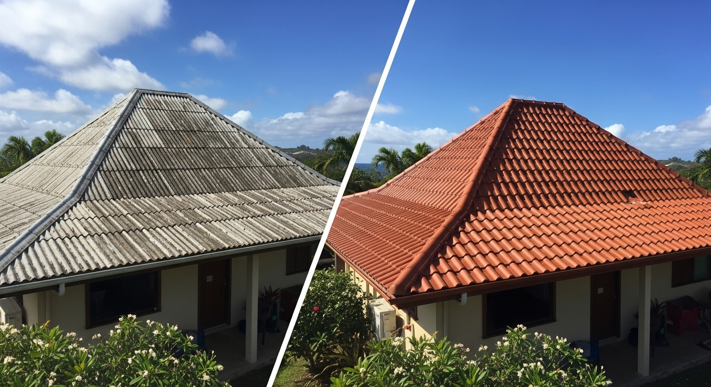 Rénovation toiture complète Tahiti - Remise neuf Les Compagnons Polynésiens Polynésie française